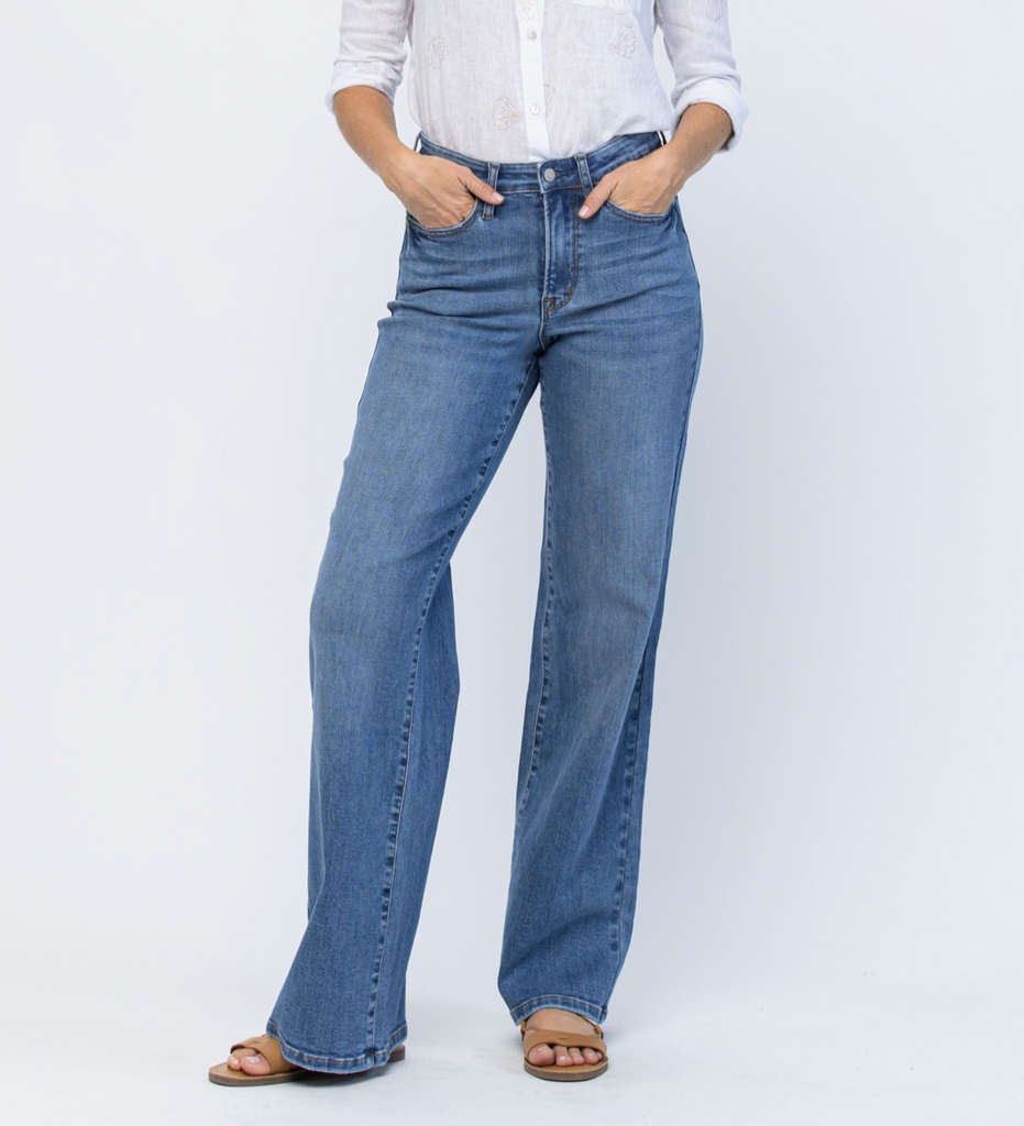 Judy Blue- High Waist Trouser Jean Wide Leg