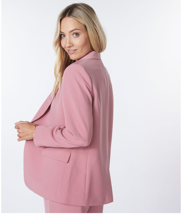 Esqualo- One Button Blazer in Vintage Rose