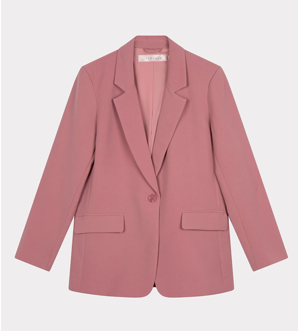 Esqualo- One Button Blazer in Vintage Rose