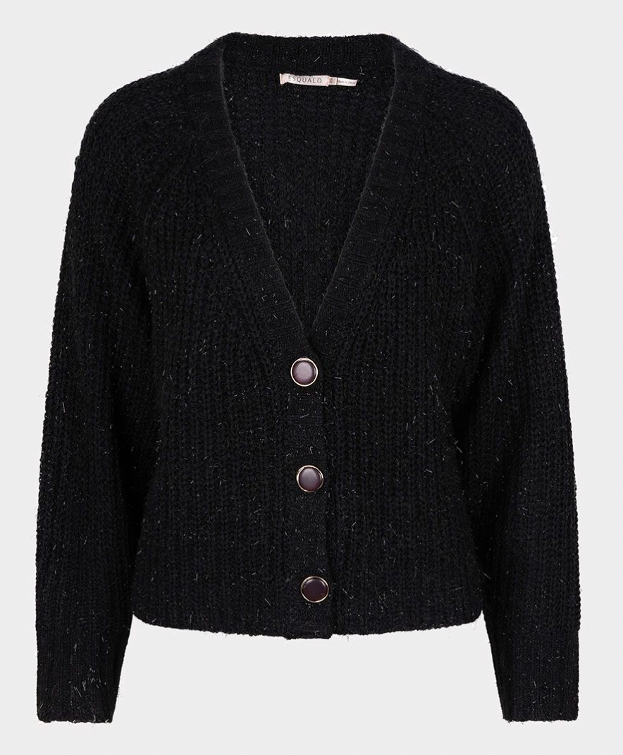 ESQUALO- Lurex Cardigan with Metallic Detail