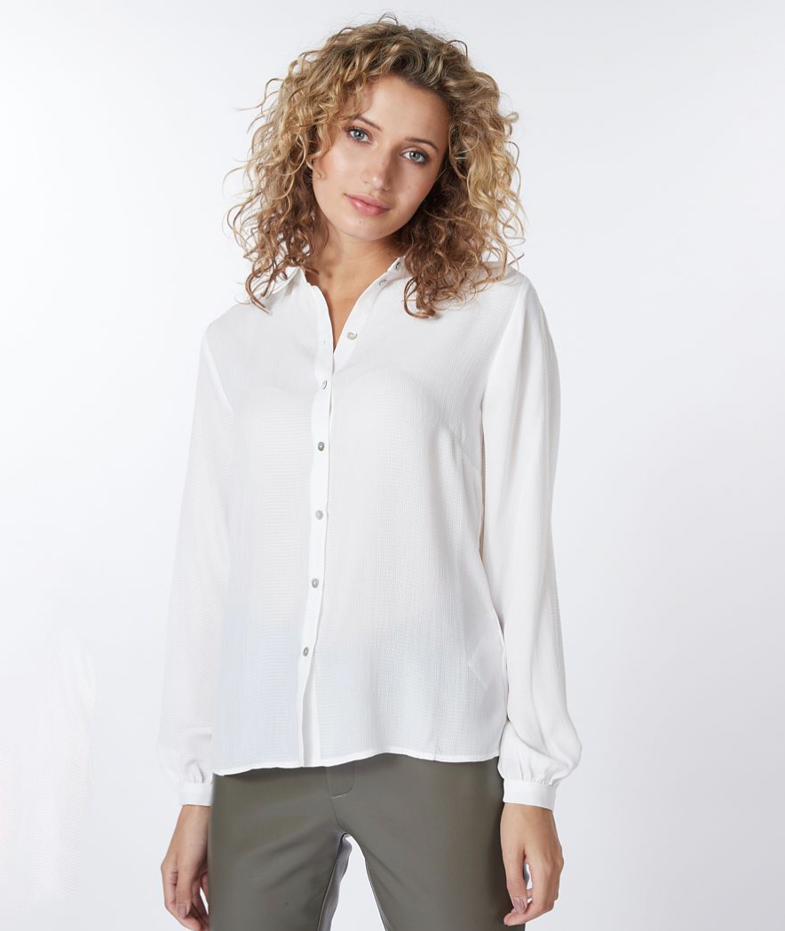 Esqualo- Oversized Satin Blouse in Off White