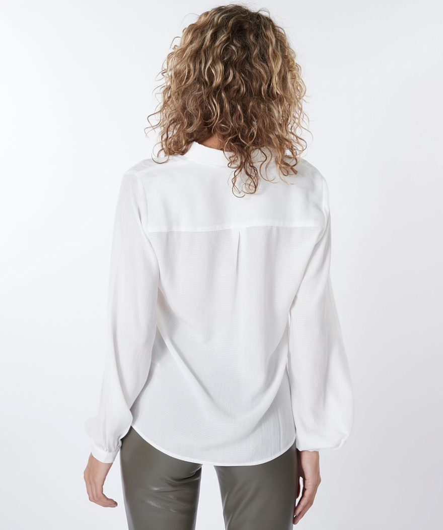 Esqualo- Oversized Satin Blouse in Off White