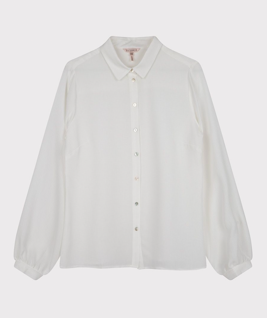 Esqualo- Oversized Satin Blouse in Off White