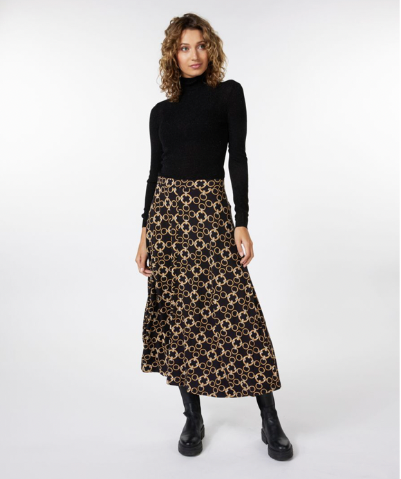 Esqualo-Chain Print Long Skirt