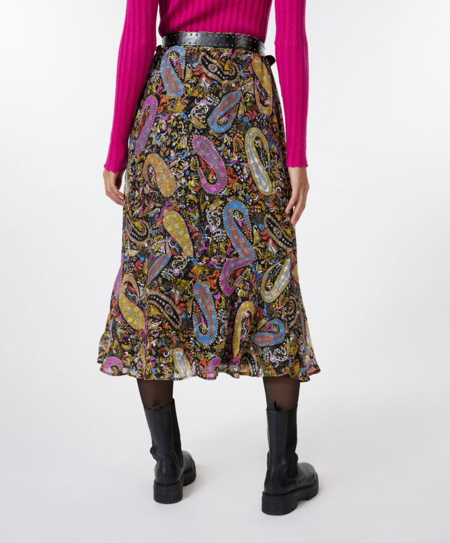 Esqualo- Midi Skirt in Paisley Party