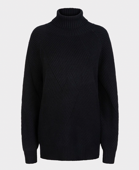 Esqualo- Turtleneck Sweater in Fancy Pattern