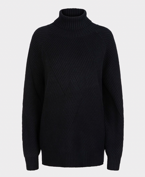 Esqualo- Turtleneck Sweater in Fancy Pattern