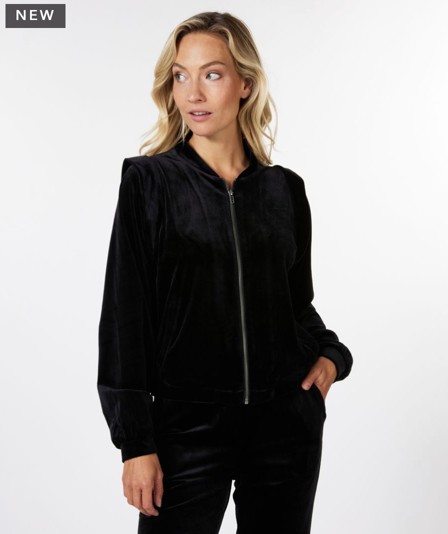 Esqualo- Velour Jacket with Ruffle Details