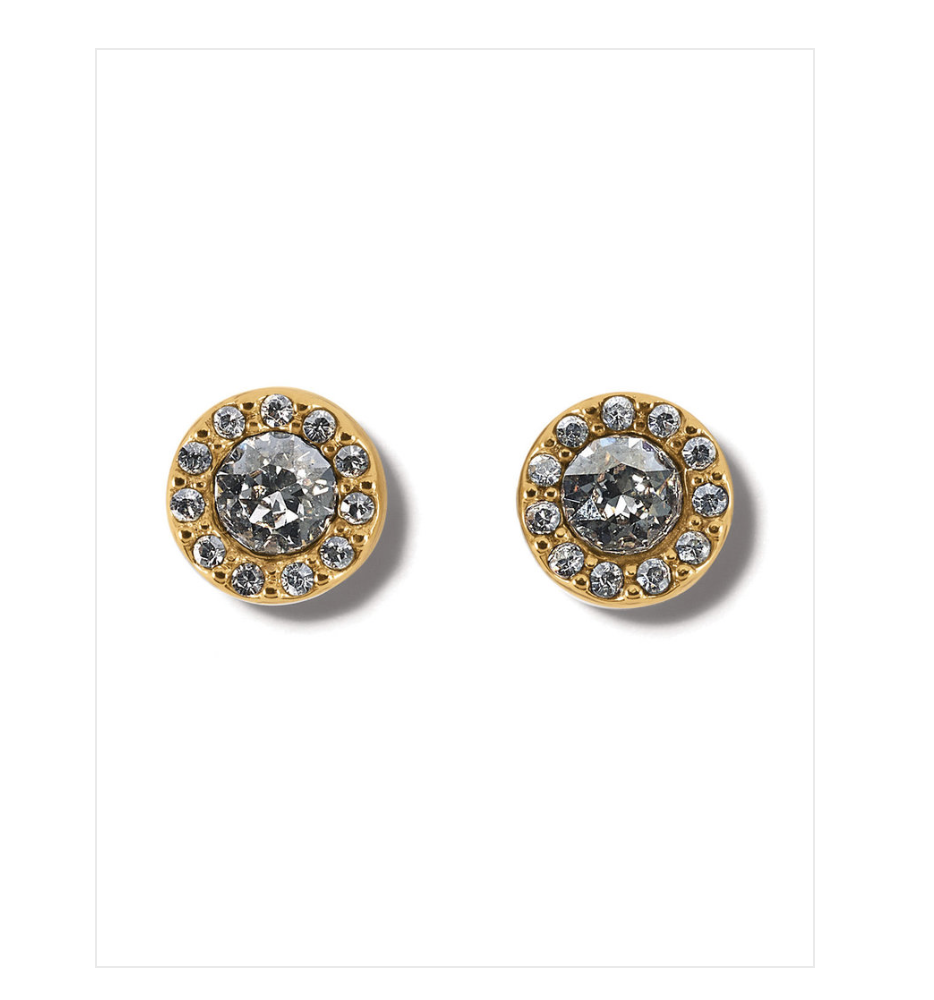 Brighton- Illumina Solitaire Gold Post Earrings