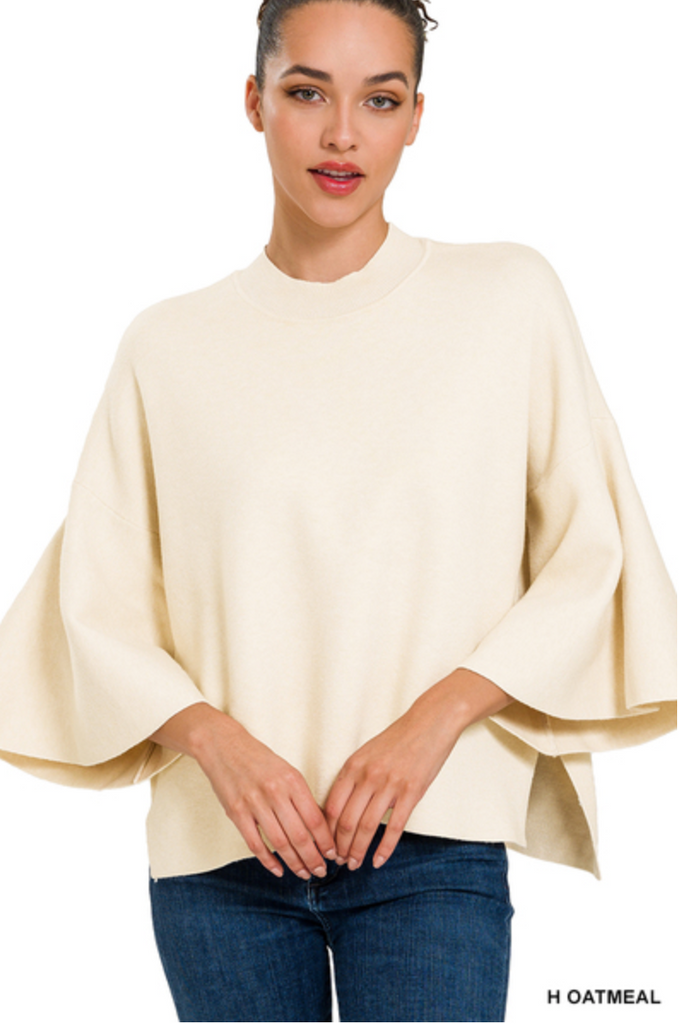 Zenana- Bell Sleeve Sweater