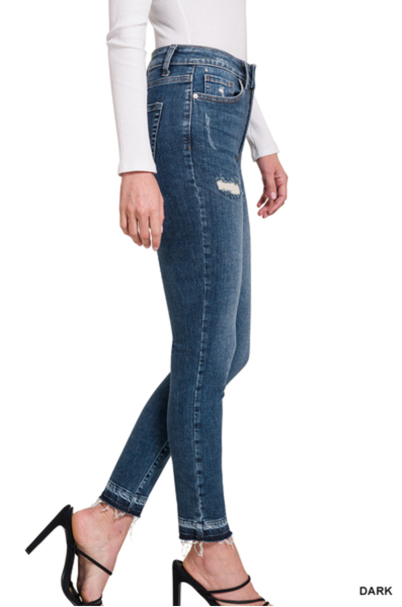 Zenana- High Rise Cropped Skinny Denim Pants