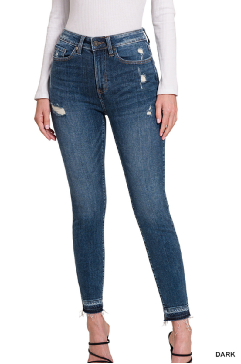 Zenana- High Rise Cropped Skinny Denim Pants