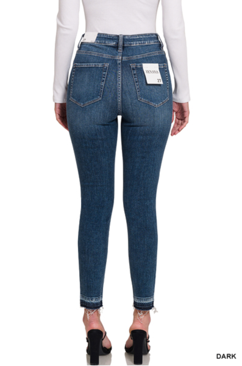 Zenana- High Rise Cropped Skinny Denim Pants