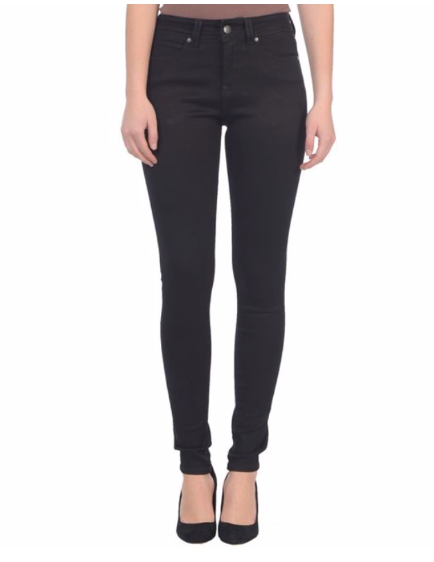 Lola Jeans- Alexa High Rise Skinny Button Up in Black