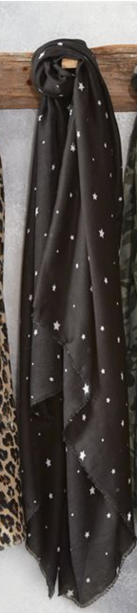 Mud Pie- Icon Scarf in Black Star