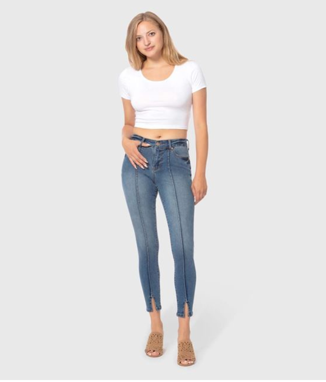 Lola Jeans- Blair Mid Rise Skinny Ankle in Royal Blue