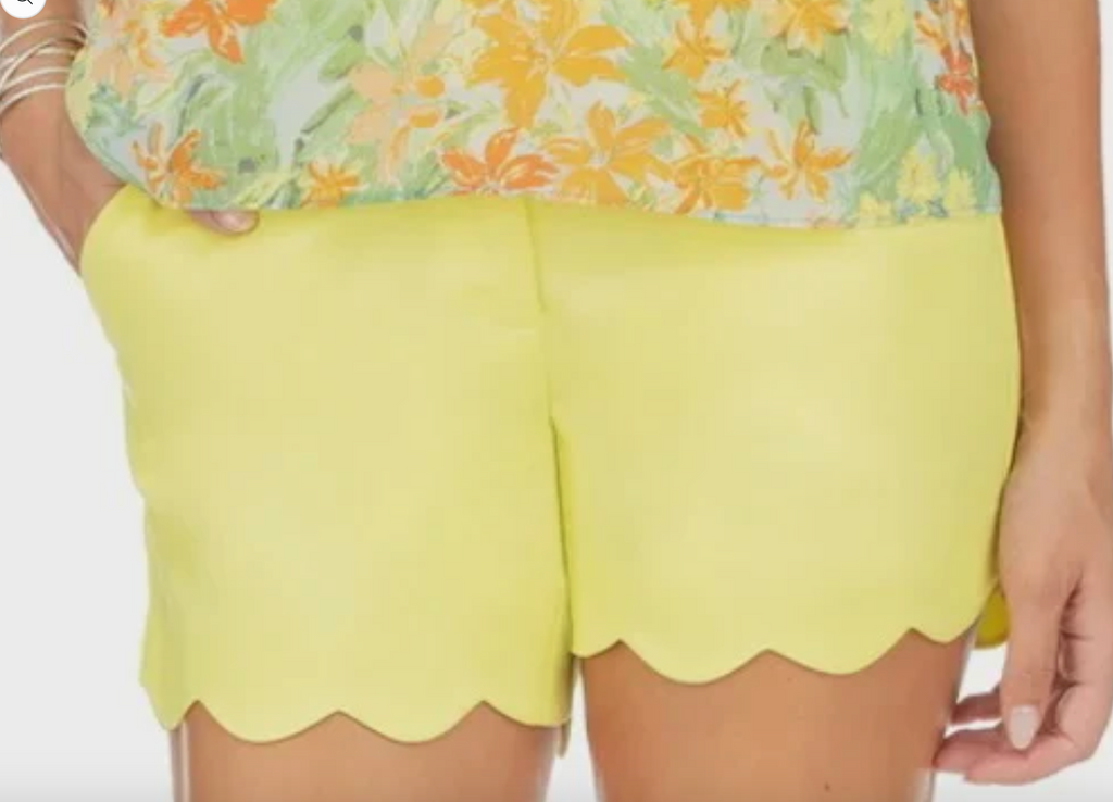 Jade- Scallop Shorts in Citrus