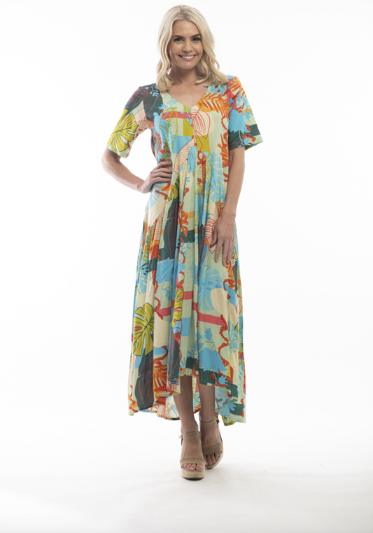 Orientique-Maxi Dress in Frigliani Peak