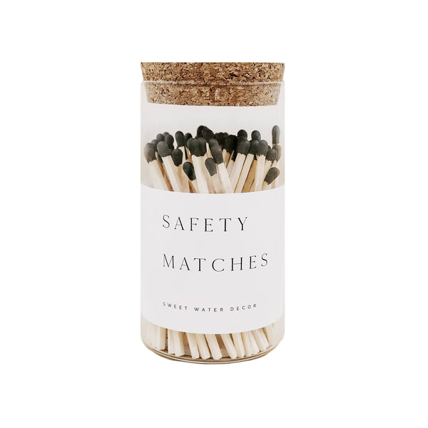 Sweet Water Decor - Medium Hearth Matches, Black Tip - Home Decor & Gifts