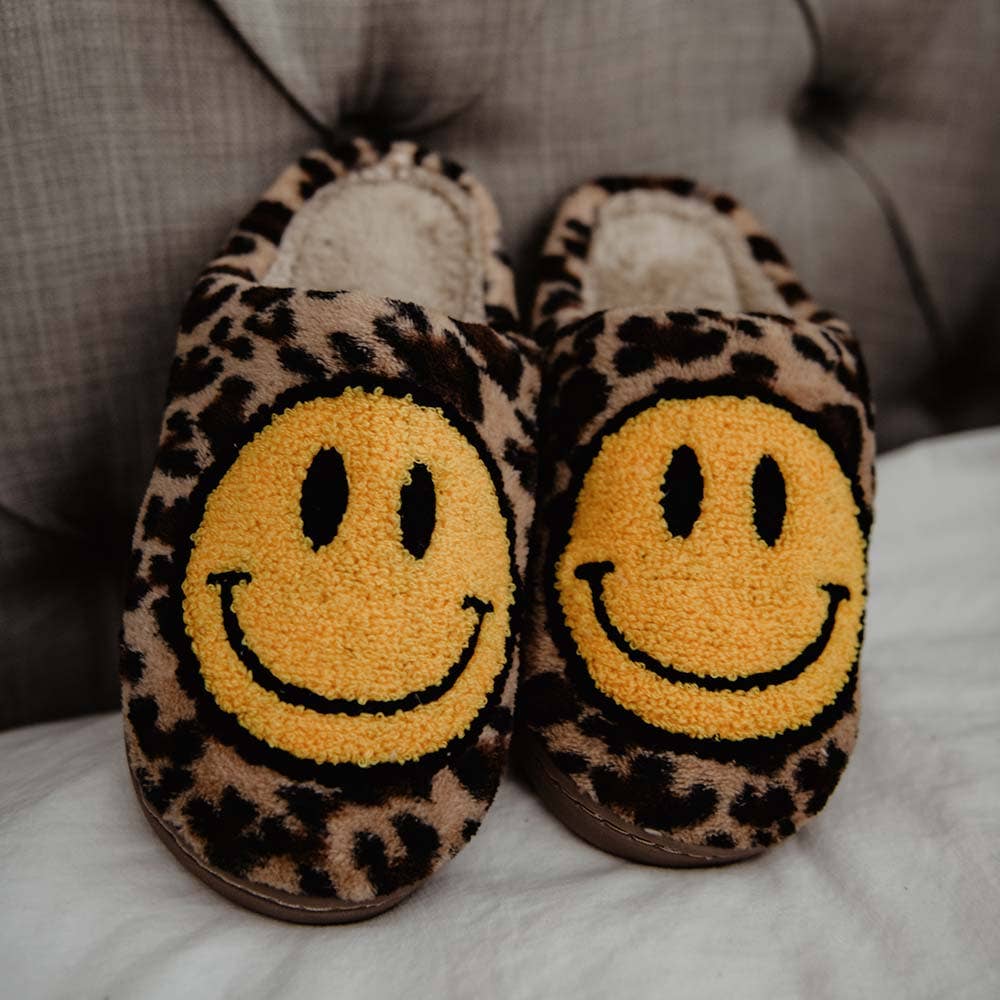 Katydid - Leopard Happy Face Slippers