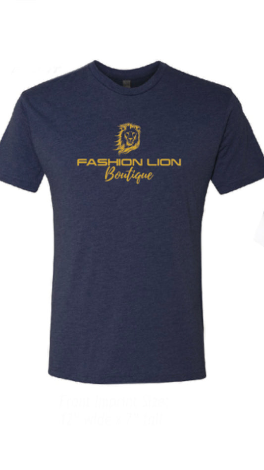 Fashion Lion- Logo Shop Local Crew Neck Tee In Vintage Navy