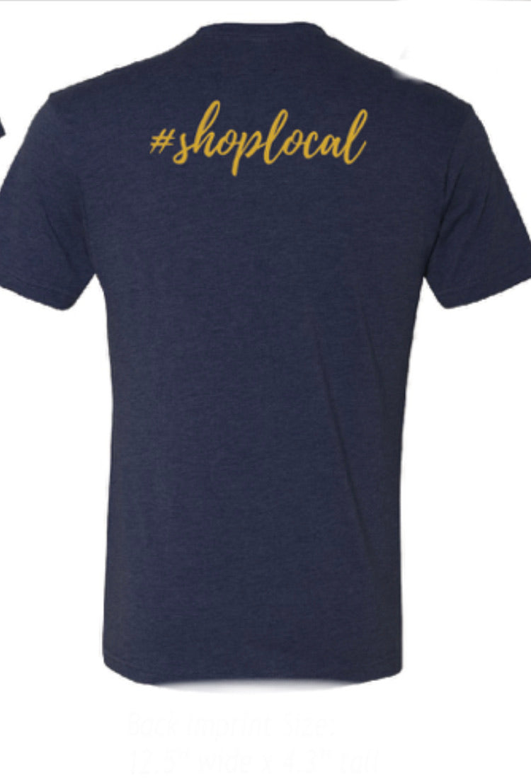 Fashion Lion- Logo Shop Local Crew Neck Tee In Vintage Navy