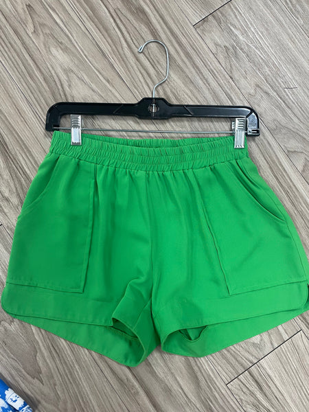 Joy Joy- Pull Up Shorts in Green