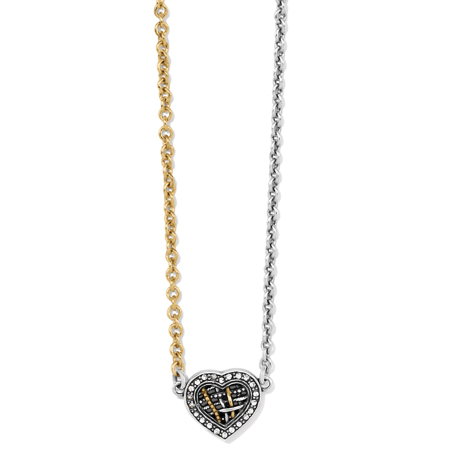 Brighton- Neptune's Rings Woven Petite Heart Necklace